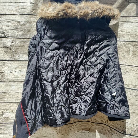 Alpine Swiss Duffy Womens Hooded Parka Fur Trim Wool Coat Toggle Button Jacket S - Picture 14 of 16